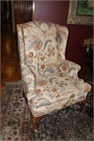 QUEEN ANNE STYLE WING BACKED CHAIR