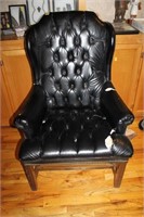 LEATHER WING BACKED CHAIR TEARS IN LEATHER