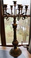 BRASS 7 ARM CANDLEABRA 33 INCHES TALL