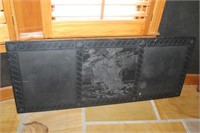 CARVED SLATE 18" X 48" SAILING SHIP CARVED ON