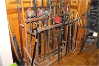 3 TIERED OAK HANDMADE SWORD RACK WILL HOLD 25+