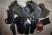 LEATHER HOLSTERS, MILITARY MAGAZINE HOLSTERS ETC
