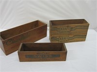 VINTAGE LOT OF 4 WOODEN  CHEESE BOXES