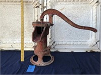 Heavy Metal Red Hand Water Pump Decor Piece