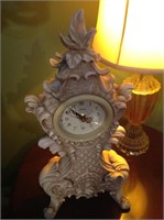 Plaster-cast Mantle clock.