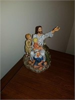 Nice porcelain hand painted statue of Jesus & kids