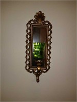 Bronze colored candle holder with mirror