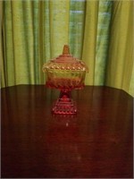 Small amberina compote approx 6 inches tall