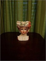 Beautiful woman head vase approx 7 inches tall