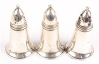 3 STERLING SILVER CROWN SHAKERS