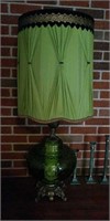 Vintage green lamp with shade