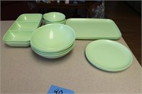 Assorted Platters and Bowls, including Green