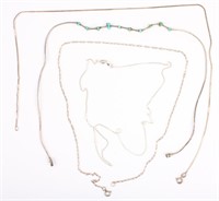 4 STERLING SILVER CHAIN NECKLACES