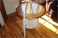 Round SIde Table with Protective Glass