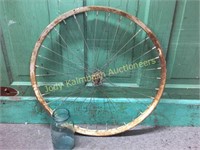 Old metal spoke bicycle wheel rim