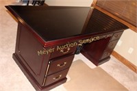 Paoli, Inc. Cherry Colored Desk With Glass Top