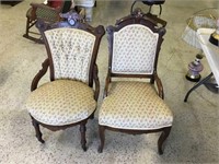 Pair of Victorian East Lake parlor chairs