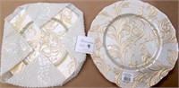 2 - 13" Hand Painted Glass Decorative Plates