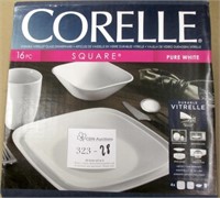 Corelle 16pc Square Pure White Dinnerware Set