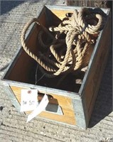 Lucerene Crate, Wood Block & Tackle, Rope