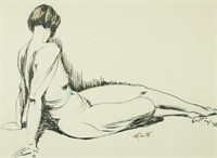 RENATO GUTTUSO FEMALE NUDE INK ON PAPER C. 1938