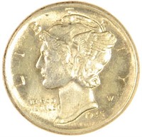 1945 Mercury Dime Error With Full Bands.