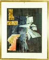 DOROTHY HOOD "LACE AND GOLD LEAF" COLLAGE/WORK