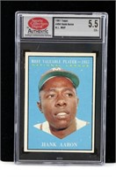 1961 Topps Hank Aaron NL MVP Baseball Card Graded