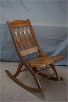Folding Oak Rocking Chair