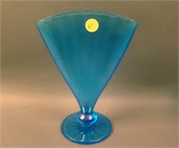 Fenton #572 Rib Optic ftd. Fan vase – Celeste