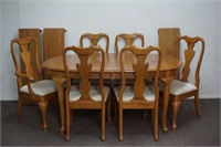Keller Oak Formal Dining Set Table and 6 Chairs