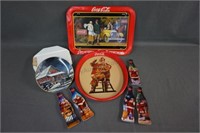 Coca Cola Tray and Porcelain Plate Collectibles