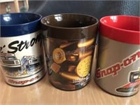2 Snap-On and 1 Lawson products thermal mugs