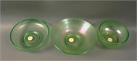(3) Misc. Flared and Cupped Bowls – odd Ice Green