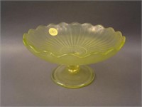 3 1/8” Tall x 6 ½” Diam. Fenton Stippled Rays ftd.