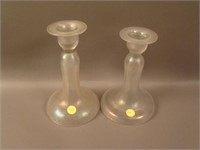 Pair 7 ½” Tall U.S. Glass #151 Wide Base