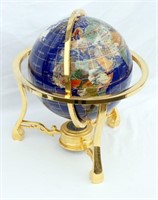 Hand Made Gemstone Globe with Compass