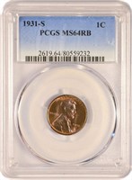 Satiny Near Gem 1931-S Lincoln Cent.