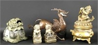 Vintage Asian Metal Group; Bronze, Brass (5)