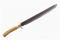 Stag Handled Heavy Frontier Fighting Knife c.1840