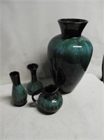 3 Blue Mountain Pottery Vases & Pitcher