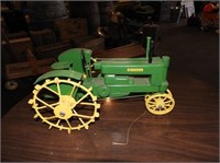 Handmade John Deere Tractor, Steel Wheels