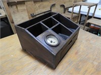 Desk Top Document Box with Clock, 15" x 12" x8"