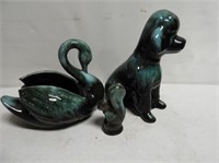 Blue Mountain Pottery Squirrel, Dog & Swan