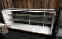 Glass Display Case on Wheels, Double Glass Shelves