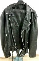 Black Leather Riding Chaps (3XL) & Jacket (54)
