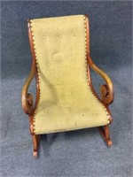 Antique Sitting Chair with Brass Rivets