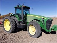 JD 8230 Tractor, MFD, shows 4550 Hrs, 1500 Front Axle, IVT, 480/80 R50 Tires, Duals, 4 Hyd Valves, 3 pt, PTO, Quick Hitch, Front Wts, Rear Whl Wts, Auto Trac Ready, 60 GPM Hyd Pump
