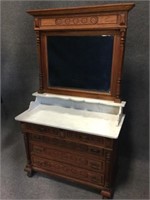 Eastlake Style Marble Top Dresser with Mirror