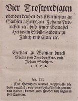 [German Protestant Funeral Sermons, 1554]